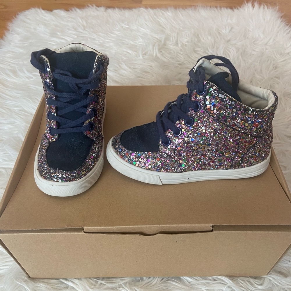 Crewcuts Sparkly Multicolor Kids High-Top Sneakers